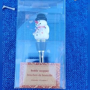 Snowman wine bottle stopper